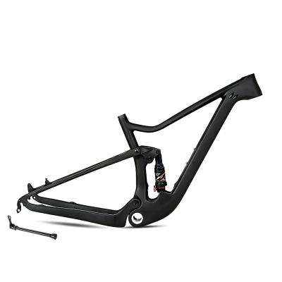 China EPS Technology OEM logo Carbon fiber full suspension mtb frame B00ST 148mm T1000 27.5 29 inch bicycle double suspension mountain bike frame for sale