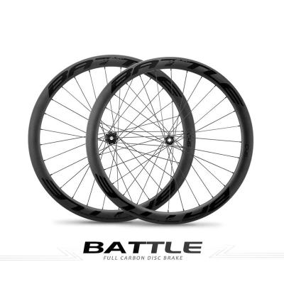 China Road Bicycles Carbon gravel bike wheels disc brake 700c 45mm tubeless and clincher cross country road racing aero carbon wheelset for sale