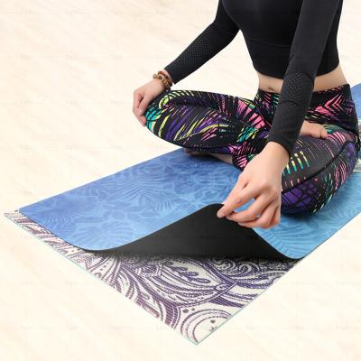 China Non-slip Wholesale Yoga Mat Foldable and Washable Suede surface Skin Friendly Travel Yoga Mat Custom for sale