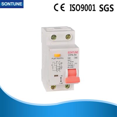 China Textura plástica del certificado del CE del disyuntor de STPN-40 C40 2P RCBO en venta