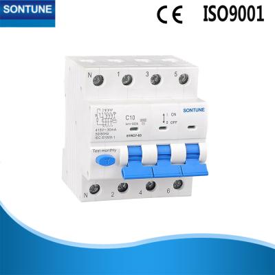 China Disyuntor de 4 postes Rcbo CA o un tipo corriente residual de MCB + de RCD actuada en venta