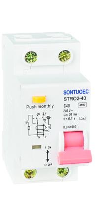 China STRO2-40 1P+N 36mm Breite RCBO Schutz FI-Schutz-4.5KA IP20 zu verkaufen