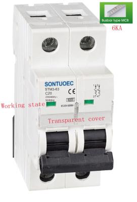 China STM3-63 C63 Type White Mcb Breaker , Miniature Circuit Breakers 4p MCB Low Voltage for sale