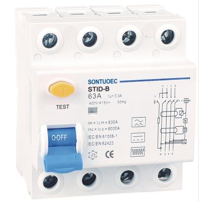 China Tipo disyuntor actual residual de RCD de B 4P 10KA 415V en venta