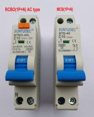 Chine disjoncteur de 40A 18MM 6KA RCBO avec la protection de surintensité à vendre