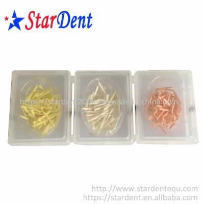 China High Quality Wooden Colorful Dental Wood Wedges Teeth Fixing Dental Disposable Dental Wedge Product for sale