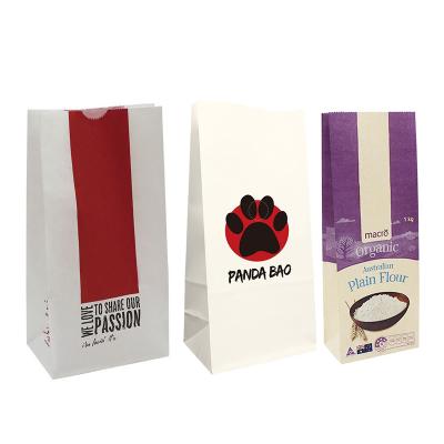 China Recycled Materials Custom Printed Logo Snack Casual Nuts Red Dates Packaging Disposable Paper Bag Flour Packing Takeout Bag for sale