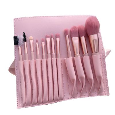 China 5pcs/12pcs Eco-friendly Set Makeup Brush Eyeshadow Eyebrow Brush Foundation Pink Synthetic Blend Makes Up Brush Set for sale