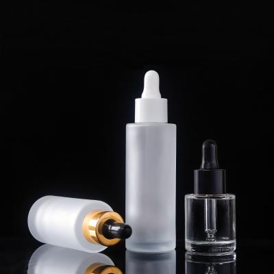 China White Frosted Personal Care Essential Oil Bottle 50ml Rubber Dropper Cosmetic Package Bottle for sale