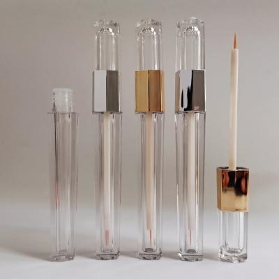 China Short Transparent Octagonal Eyelash Growth Gold Silver Delivery Time Container Liquid Eyeliner Tubes for sale