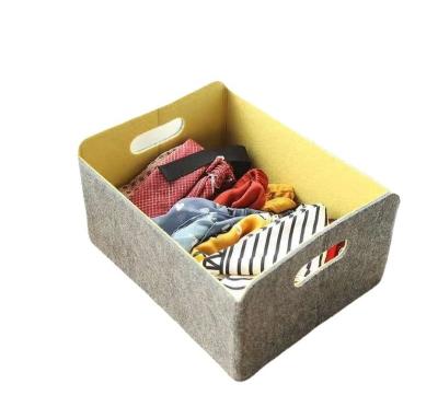 China Wholesale Simplicity Eco-friendly Folding Furniture Storage Multifunction 100% Polyester Felt Storage Box for sale