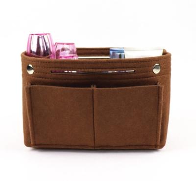 China Fashion Eco-friendly New Custom Detachable Zipper Multi Pocket Felt Cosmetic Bag Travel Bag Handbag for sale