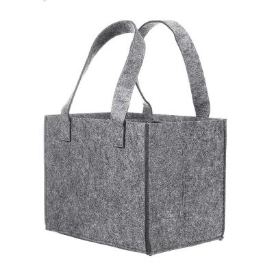 China Eco Friendly Reusable 4 Felt 6 By 9 Wine Bottle Gift Packaging Carrier Tote Bag for sale