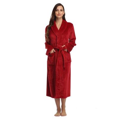 China QUICK DRY 6.Super Soft Cheap Adults High Quality Soft Bathrobe Jacquard Solid Flannel Fleece Winter Bathrobes For Women for sale