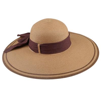 China Wide Brim Women's Hat Made By Paper Floppy Hat For Summer for sale