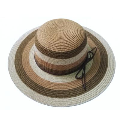 China Picture Adjustable Wide Brim Sun Hat Striped Soft Hat Paper Made for sale