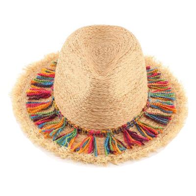 China Ethnic Character National Style Raffia Straw Made Panama Hat For Women for sale