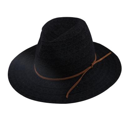 China Parasol Color Women Straw Hat Panama Hat With Ribbon for sale