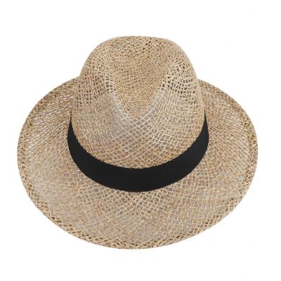 China Natural Plant Plankton Panama Hats with Black Band for sale