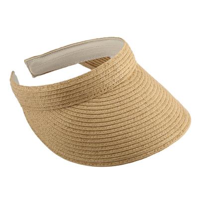 China 100% Straw Visor Hat Striped Paper Sun Hat for sale