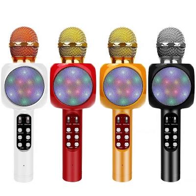 China High Quality Handheld Karaoke Wireless Music Player Light LED Microphone BT High Fidelity Microphone WS1816 for sale