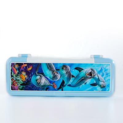 China eco-friendly eco-friendly stationery plastic 3d lenticular pencil case for student for sale