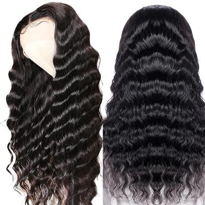 China Hd Brazilian Deep Wave Human Hair 13X4 Deep Wave 100% Lace Frontal Wigs Jerry Curly Kinky Curly Peruvian Frontal Transparent Lace Wigs for sale