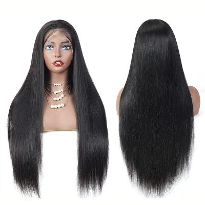 China Good Quality 13X4 Silky Straight Virgin Hair Straight Wigs Lace Front Wigs Pre Plucked Human Hair Wigs With Baby Hair For Black Women for sale