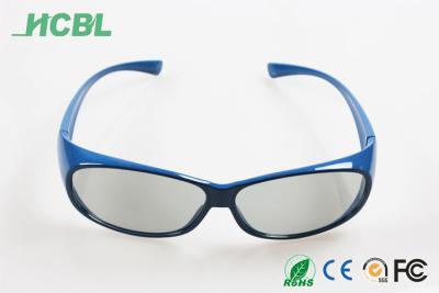 China A65 PC Frame Reusable Passive Circular Polarized 3d Glasses Blue Color Lightweight for sale