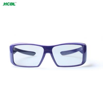 China Reuseable Purple PC Frame Thick Lens Circular Polarized 3D Glasses For Adult Size for sale