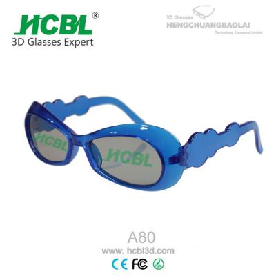 China Poalrized Imax Kid 3D Glasses With Transparent Deep Blue Frame / 3D Film Glasses for sale