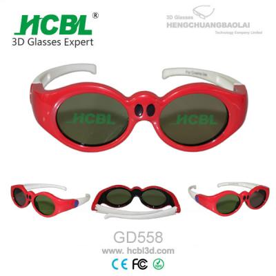 China Universal Rechargeable Children 3D Active Glasses Red / Kid 3D Eyewear for sale