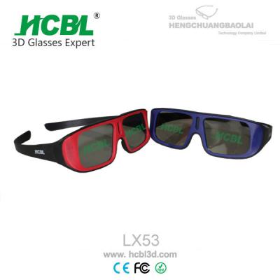 China Unfolded ABS Frame Reald 3D Glasses Red With 0. 26 ~ 0.4 mm Thickenss Filter Lens for sale