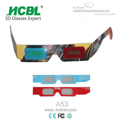 China Black Frame Customized Folding Paper 3d Glasses Red Blue With Full Logo Color for sale