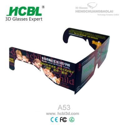 China Large Square Paper Frame Chroma Depth 3D Glasses With Full Color Printing for sale