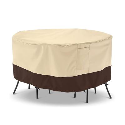 China Polyester Fabric Customized Polyester Outdoor Waterproof Nylon Patio Cover Furniture Poolside Round Garden Table And Chair Set Cover for sale