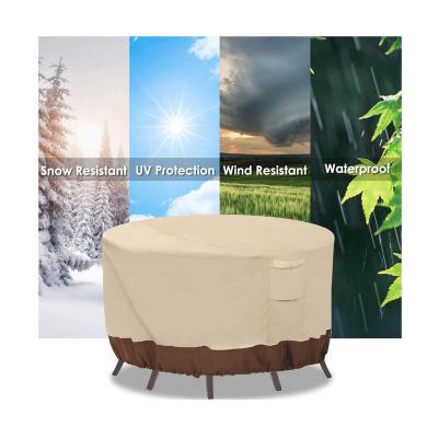 China High Quality Polyester Outdoor Waterproof Patio Cover Furniture Poolside Polyester Cloth Round Table and Chair Set Cover for sale