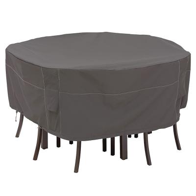 China Outdoor Waterproof Dustproof UV Proof Polyester Furniture Cover and Chair Cover Garden Round Table Patio Furniture Set Cover for sale