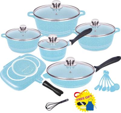 China German Sustainable Cute All Plated Kichen Cookware Non-Stick Setcookware Cooking Pot Sethigh Quality Casserole Cookware for sale