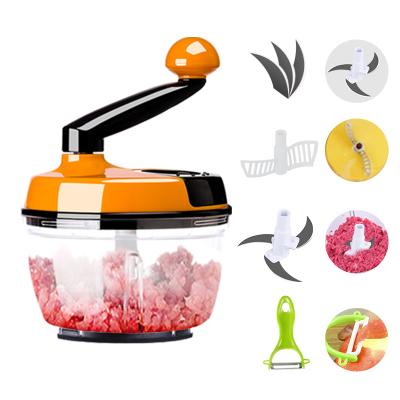 China 4pcs/Set Viable Universal Kitchen Accessories Salad Onion Plastic Handheld Meat Chopper Manual Vegetable Food Processor for sale