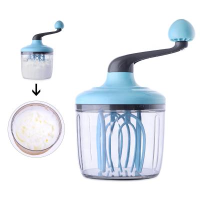 China Viable High Quality Plastic Kitchen Hand Held Mixer Rotating Manual Beater for sale