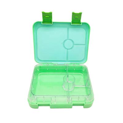 China Amazon Hot Sale Children's Freshness Keeping Food Leak-Proof Container 4 Compartments Plastic Bento Lunch Box for sale