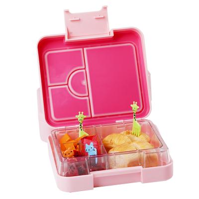 China Freshness Preservation BPA Free Small Size Snack Box Child 4 Compartment Transparent Tritan Material Lunch Box for sale