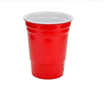 China 16OZ Melamine Disposable Reusable Unbreakable Red White Cup for sale