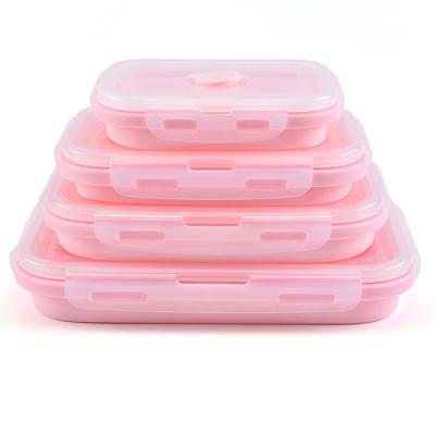 China Food Grade Food Grade Food Storage Containers Silicone Lunch Box Collapsible Stackable Bento Bento for sale