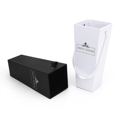 China Luxury Black Matte Rigid Paper Box Wine Bottle Box Packaging Customized Folding Magnet Handmade Wine Gift Box for sale