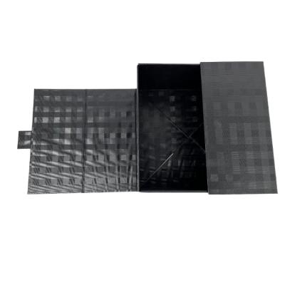 China Handmade Wholesale Black Matt Lamination Paper Magnetic Closure Packaging Magnet Flap Paper Box for sale