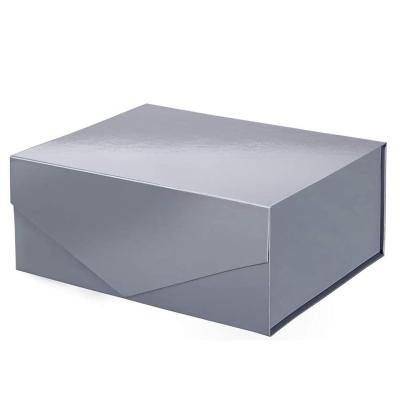 China Recycled Materials Customized Magnetic Cardboard And Paper Folding Gift Box With 3m Magnetic Sticker Shoe Box for sale