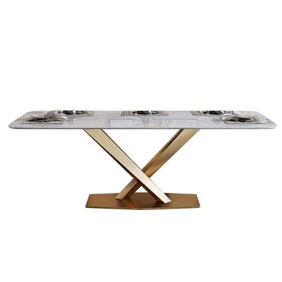 China Modern Italian Luxury Slate Rock Eat Simple Modern Small Office Apartment Nordic Marble Dining Table for sale