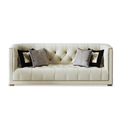 China Modular Luxury Metal Rivet Low Arm U Shape Style Couch Sets Leather Sectional Sofa Living Room Furniture for sale